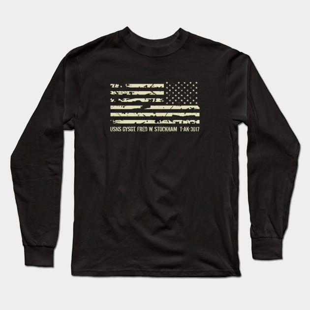 USNS GySgt. Fred W. Stockham Long Sleeve T-Shirt by Jared S Davies